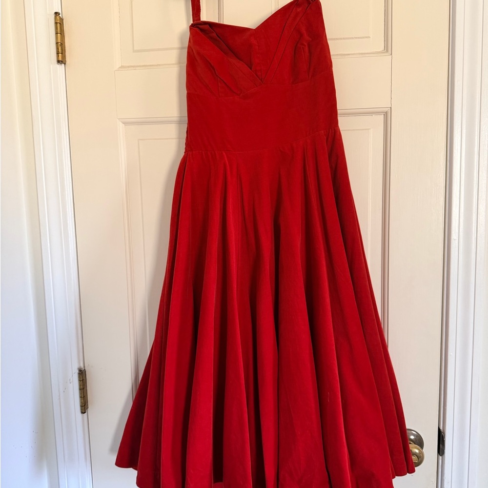 Anthropologie Red Halter Dress